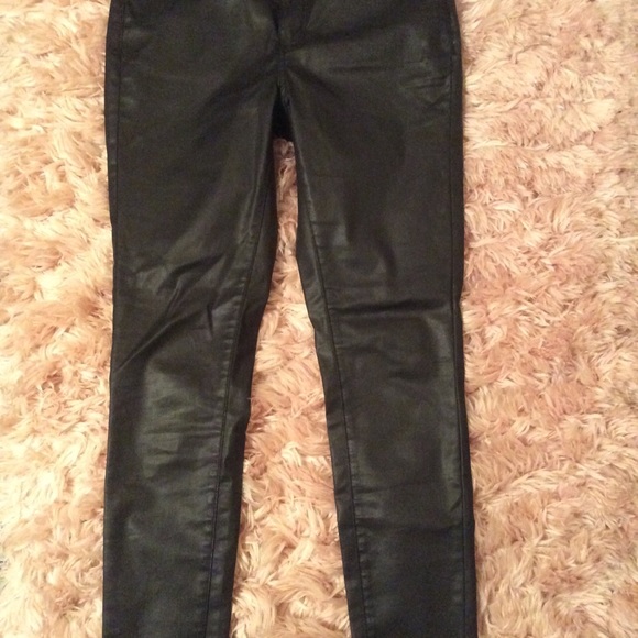 Skinny High Rise Pleather Pants - Picture 2 of 5